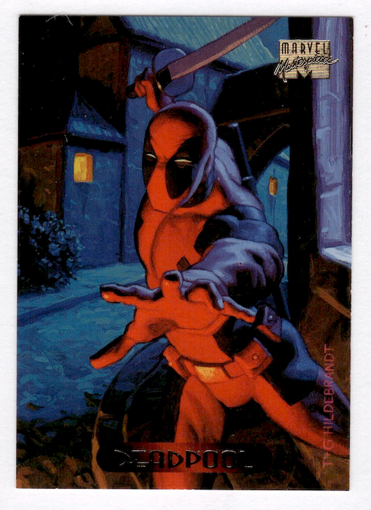 1994 Fleer Marvel Masterpieces #28 Deadpool Gold Foil Logo