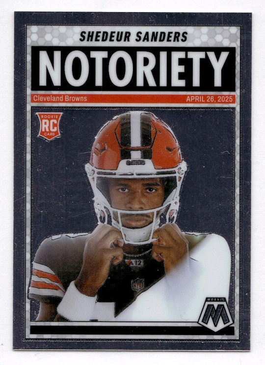 2025 Panini Mosaic Notoriety #13 Shedeur Sanders RC (Cleveland Browns)