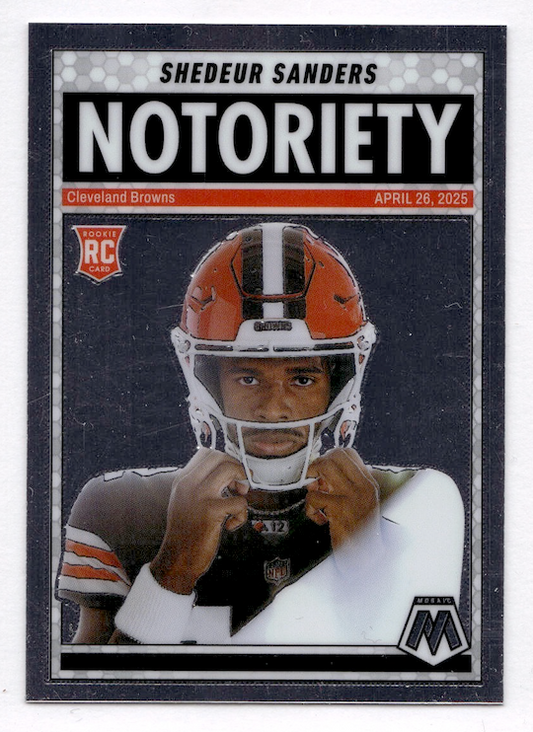 2025 Panini Mosaic Notoriety #13 Shedeur Sanders RC (Cleveland Browns)