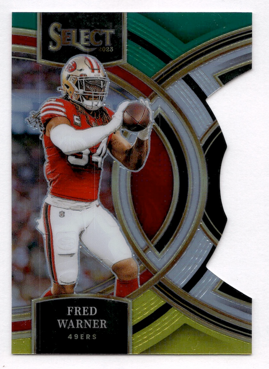 2023 Select Prizm Green and Yellow Die Cut #195 Fred Warner (San Francisco 49ers)