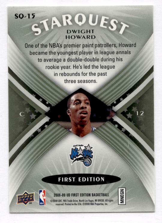 2008-09 Upper Deck First Edition Starquest Green #SQ15 Dwight Howard (Magic)
