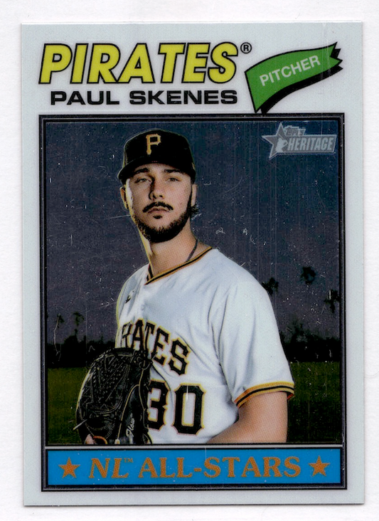 2026 Topps Heritage Chrome #33 Paul Skenes (Pittsburgh Pirates)