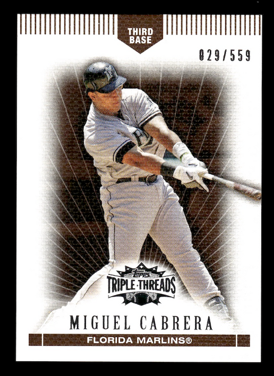2007 Topps Triple Threads Sepia #74 Miguel Cabrera #'d /559 (Florida Marlins)