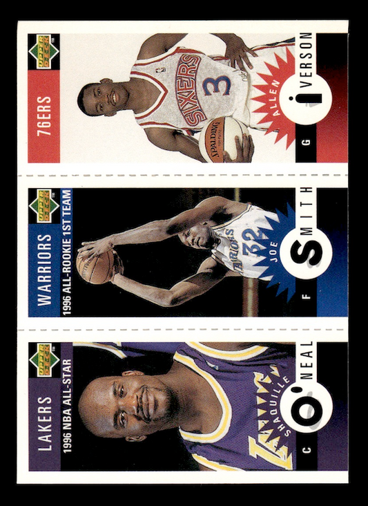 1996-97 Upper Deck Shaquille O'Neal Joe Smith Allen Iverson Rookie RC