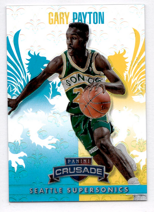2013-14 Panini Crusade Insert Teal #122 Gary Payton #'d /249 (Seattle Supersonics)