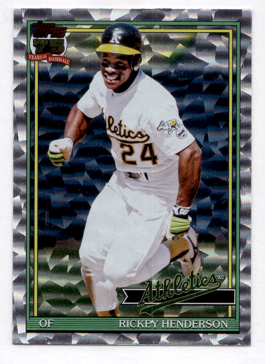 2026 Topps '91 Topps Crackle Foil #T9152 Rickey Henderson (Oakland Athletics)