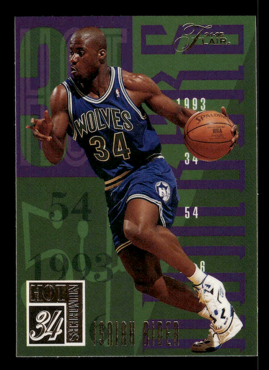 1994-95 Flair Hot Numbers #14 Isaiah Rider (Minnesota Timberwolves)