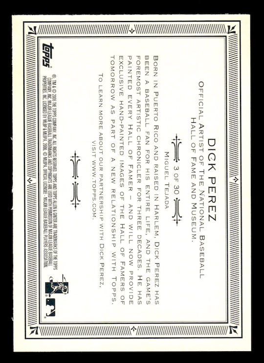 2006 Topps Allen and Ginter Dick Perez #3 Miguel Tejada (Baltimore Orioles)