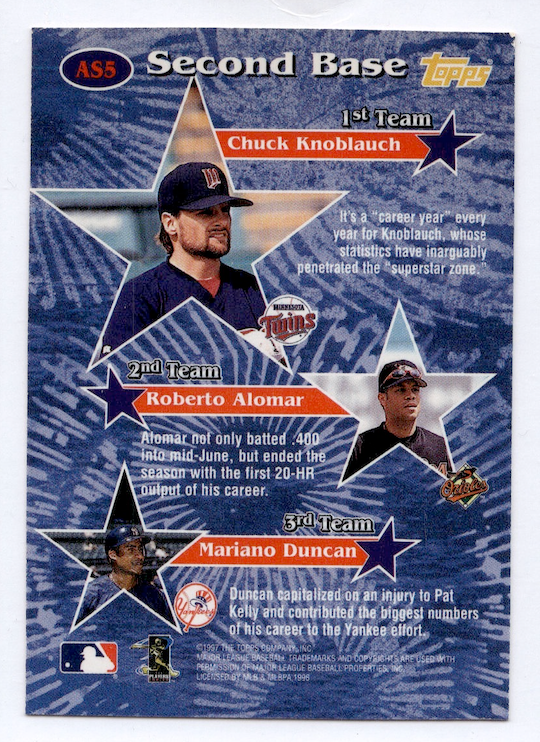 1997 Topps All-Stars #AS5 Chuck Knoblauch (Twins)