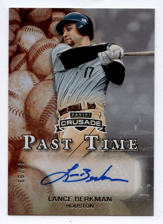 2025 Panini Crusade Past Time Signatures #1 Lance Berkman (Houston Astros)