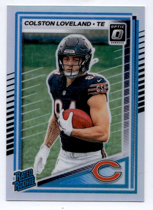 2025 Donruss Optic Holo #204 Colston Loveland Rated Rookie (Chicago Bears)
