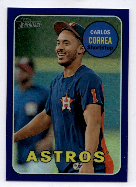 2018 Topps Heritage Chrome Purple Refractors #THC125 Carlos Correa (Houston Astros)