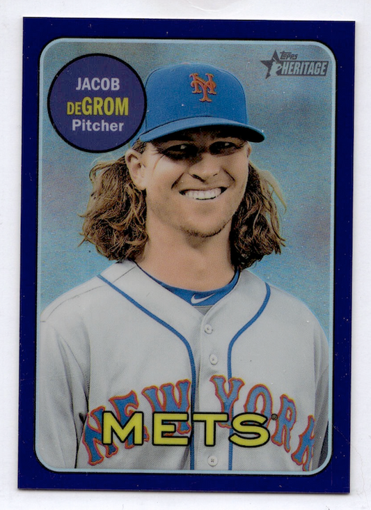 2018 Topps Heritage Chrome Purple Refractors #THC72 Jacob deGrom (New York Mets)