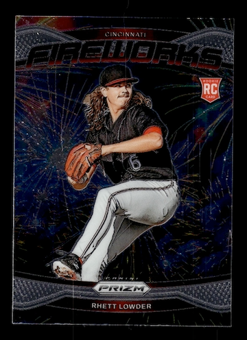 2025 Panini Prizm Fireworks #12 Rhett Lowder (Cincinnati Reds)