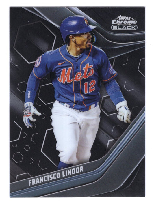 2023 Topps Chrome Black Francisco Lindor Card #33 (Mets)