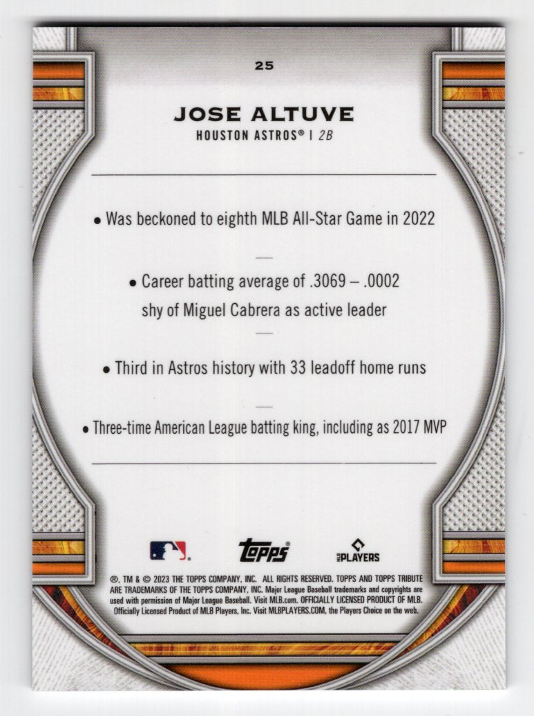 2023 Topps Tribute Jose Altuve Card #25 (Houston Astros)