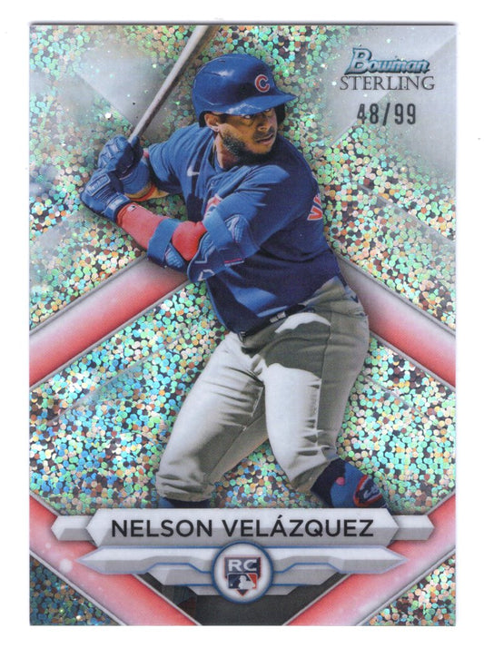 2023 Bowman Sterling Rookie Card #BSR-2 Nelson Velazquez #'d /99 (Chicago Cubs)