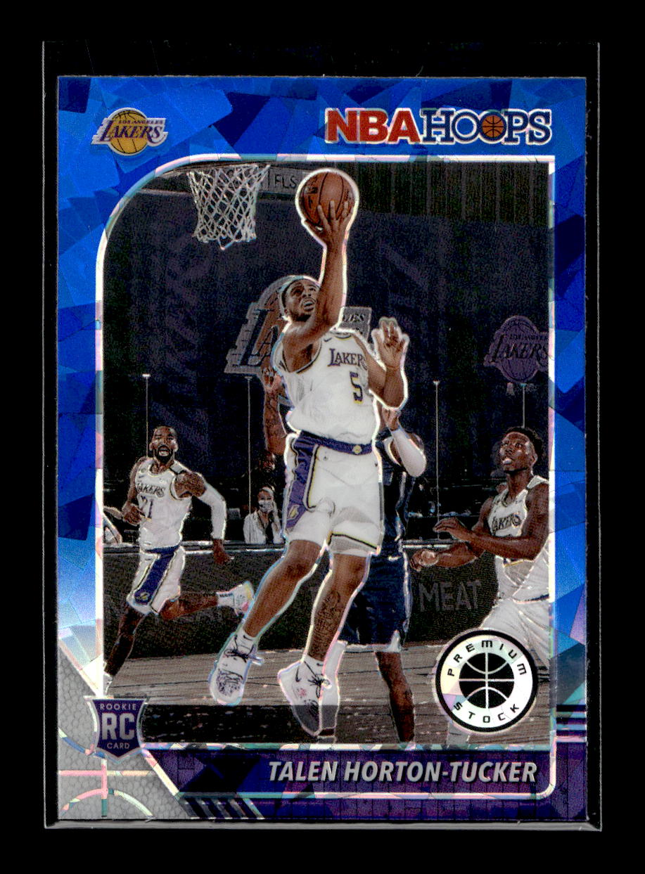 2019-20 Hoops Premium Stock Prizms Blue Cracked Ice #248 Talen Horton-Tucker (Los Angeles Lakers)