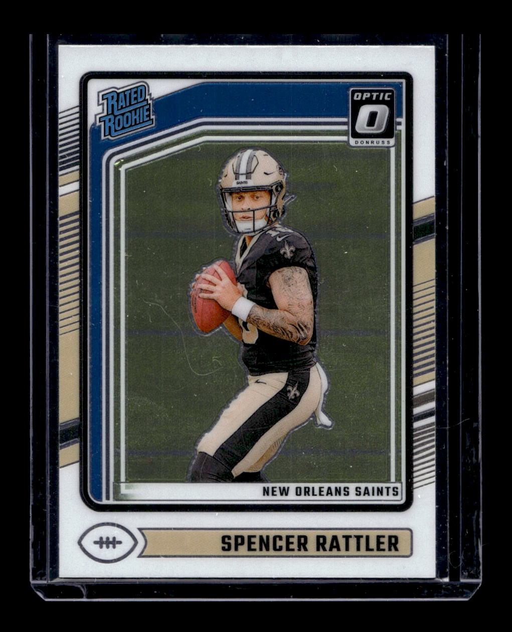 2024 Donruss Optic #289 Spencer Rattler Rated Rookie (New Orleans Saints)