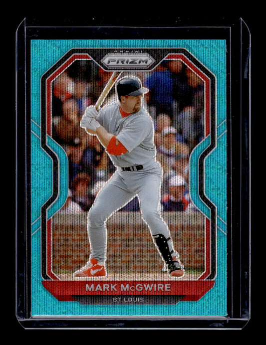 2021 Panini Prizm "Teal Wave Prizm" #58 Mark McGwire (St. Louis Cardinals)
