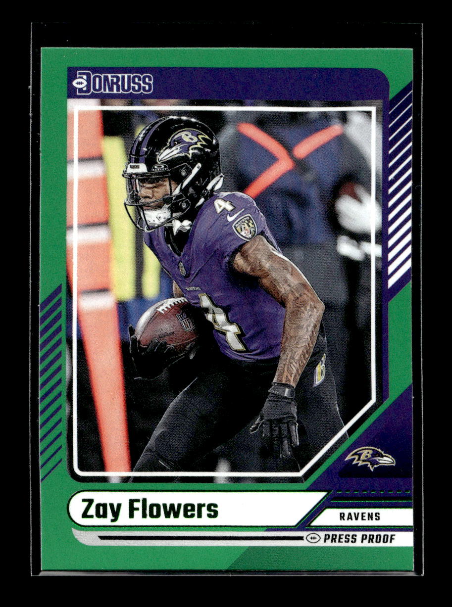 2024 Donruss Press Proof Green #278 Zay Flowers (Baltimore Ravens)