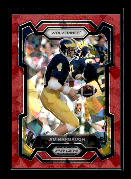 2024 Panini Prizm Draft Picks Prizms Red Ice #50 Jim Harbaugh