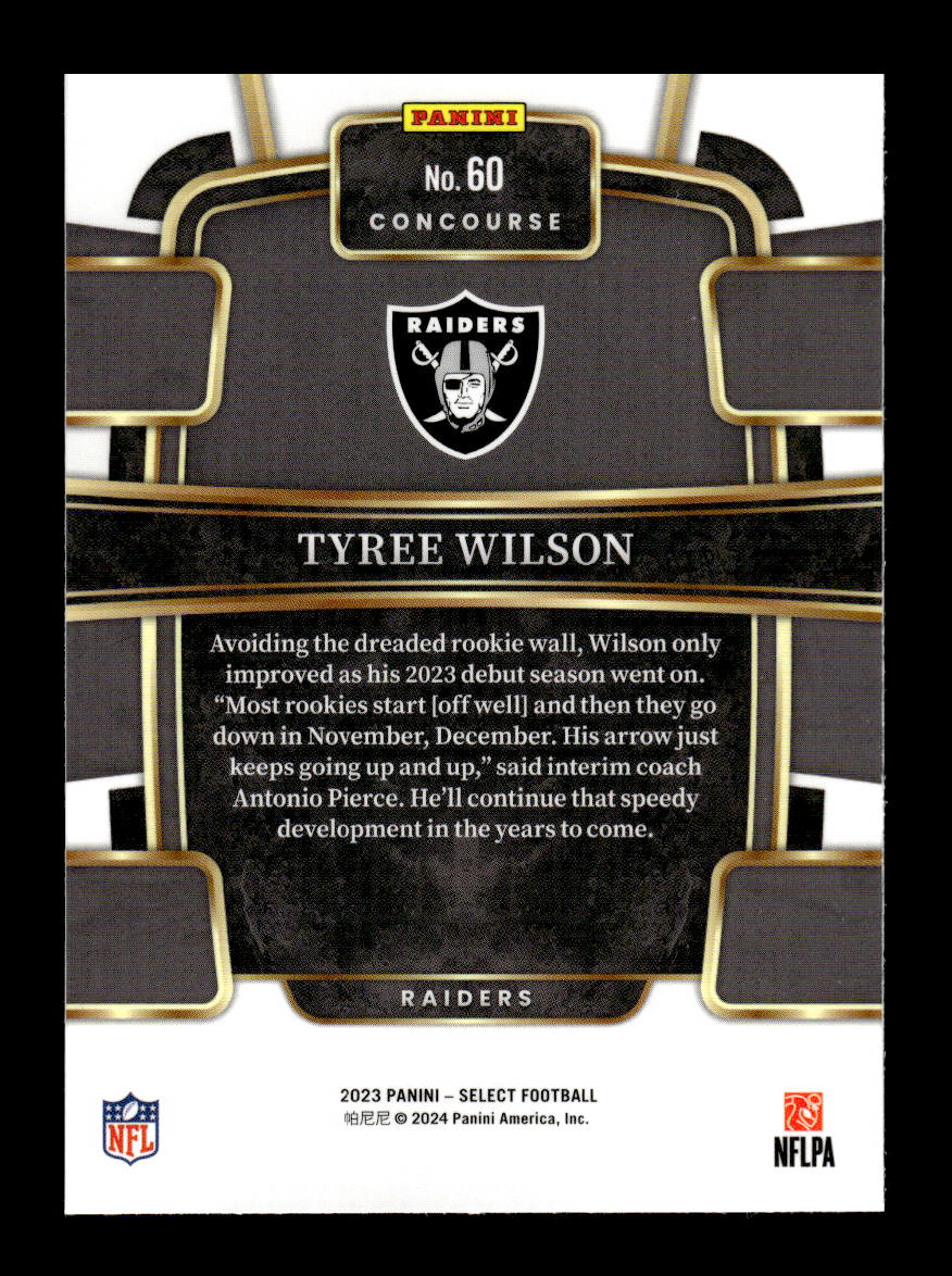 2023 Select #60 Tyree Wilson Rookie (Las Vegas Raiders)
