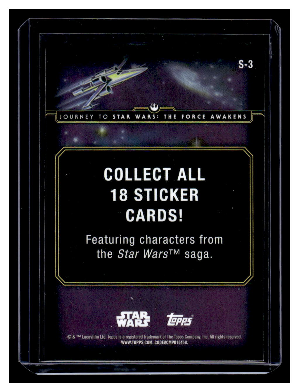2015 Topps Star Wars Journey to The Force Awakens Stickers Princess Leia #S-3