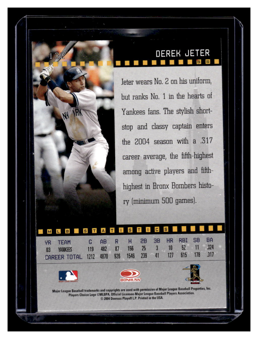 2004 Donruss Studio #132 Derek Jeter (New York Yankees)