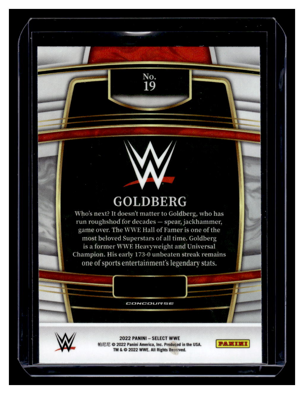 2022 Panini Select WWE "Red and Blue" Goldberg #19