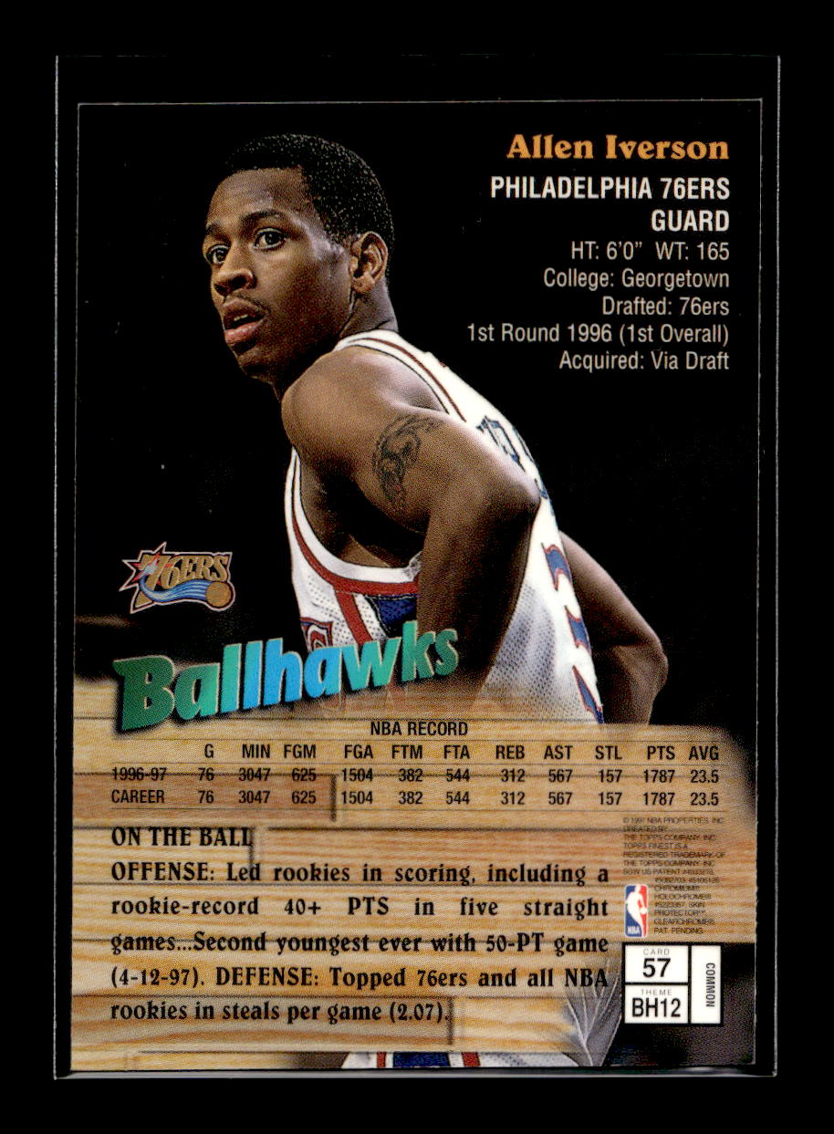 1997-98 Finest #57 Allen Iverson "Ballhawks" (Philadelphia 76ers)
