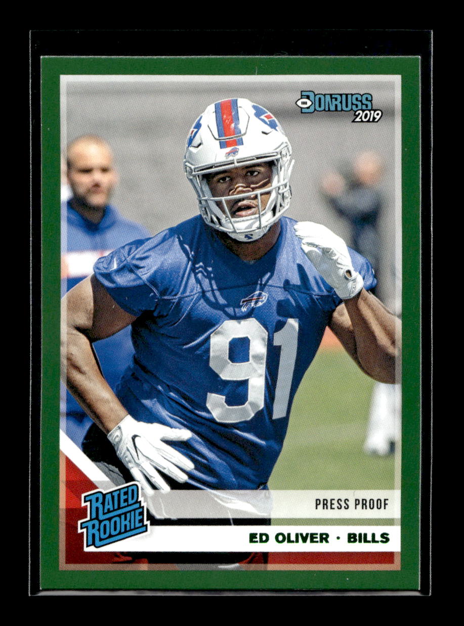 2019 Donruss Press Proof Green #347 Ed Oliver Rated Rookie (Buffalo Bills)