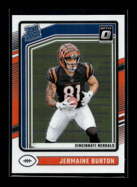 2024 Donruss Optic Holo #251 Jermaine Burton Rated Rookie (Cincinnati Bengals)