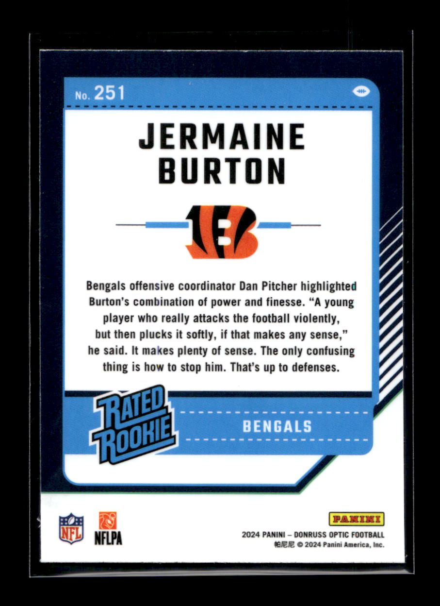 2024 Donruss Optic Holo #251 Jermaine Burton Rated Rookie (Cincinnati Bengals)