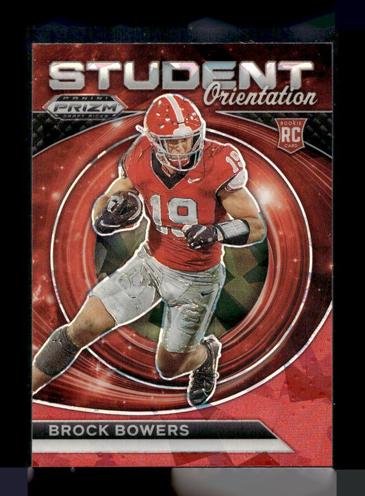2024 Panini Prizm Draft Picks Student Orientation Red Ice #9 Brock Bowers (Raiders)