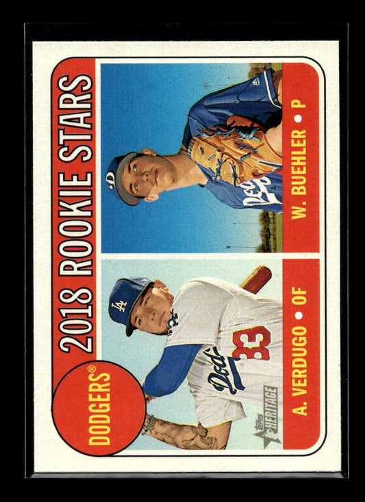2018 Topps Heritage #266 Walker Buehler RC/Alex Verdugo Rookie (Los Angeles Dodgers)