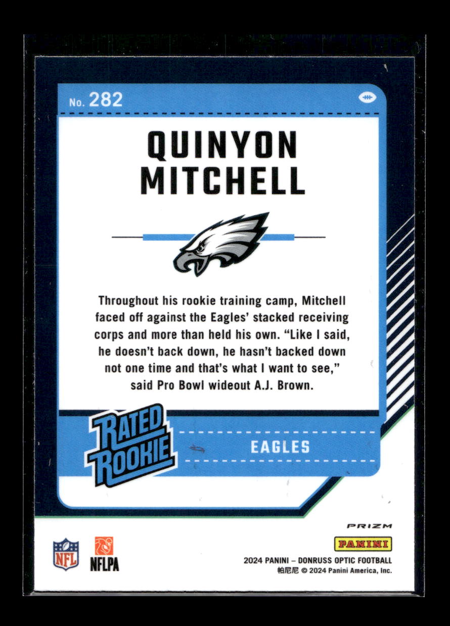 2024 Donruss Optic Purple Scope #282 Quinyon Mitchell Rated Rookie (Eagles)