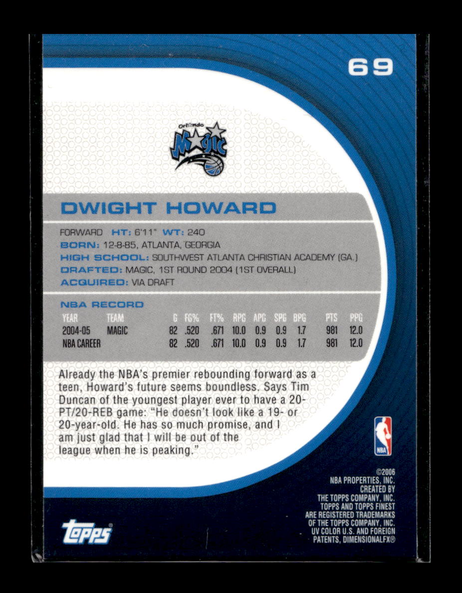2005-06 Finest #69 Dwight Howard (Orlando Magic)