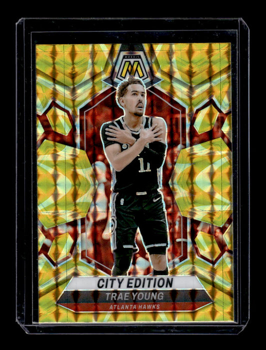 2023-24 Panini Mosaic Reactive Yellow #274 Trae Young / City Edition (Atlanta Hawks)