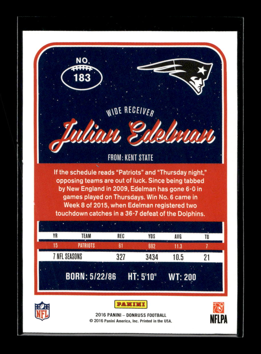 2016 Donruss #183 Julian Edelman (New England Patriots)