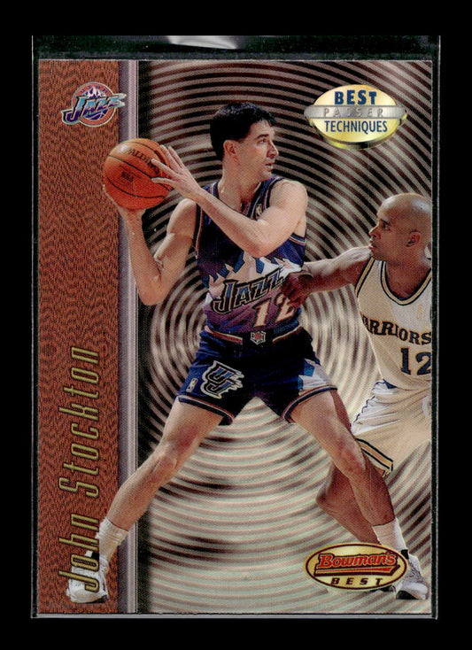 1997-98 Bowman's Best Techniques Refractors #T10 John Stockton (Utah Jazz)