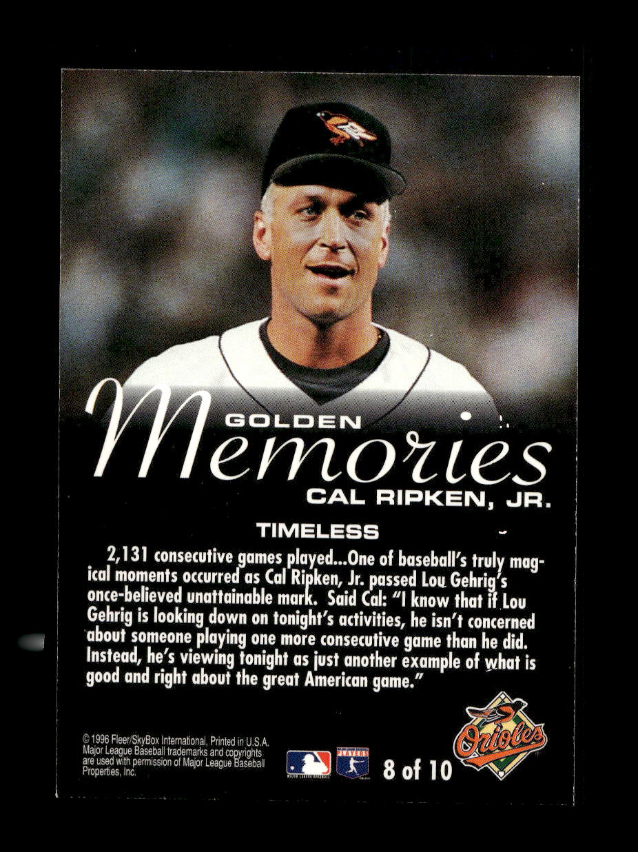 1996 Fleer Golden Memories #8 Cal Ripken (Baltimore Orioles)