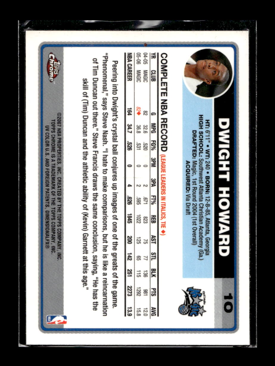 2006-07 Topps Chrome #10 Dwight Howard (Orlando Magic)