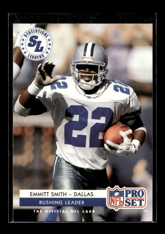 1992 Pro Set #7 Emmitt Smith LL/Rushing Leader (Dallas Cowboys)