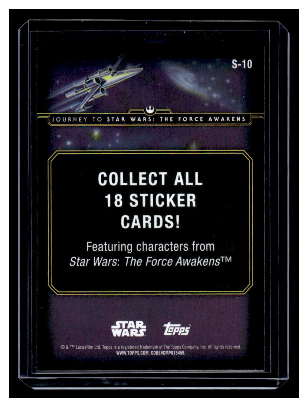 2015 Topps Star Wars Journey to The Force Awakens Stickers Captain Phasma #S-10