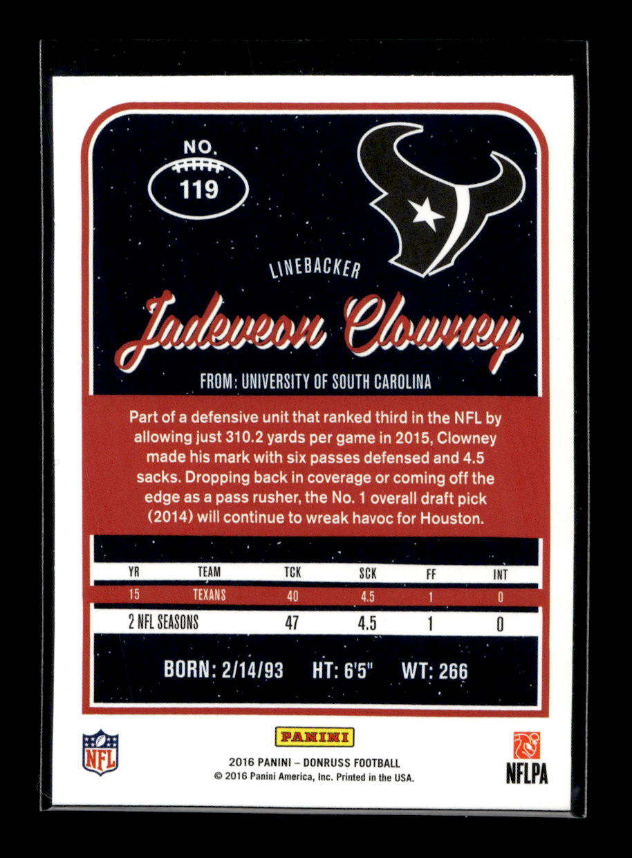 2016 Donruss #119 Jadeveon Clowney (Houston Texans)