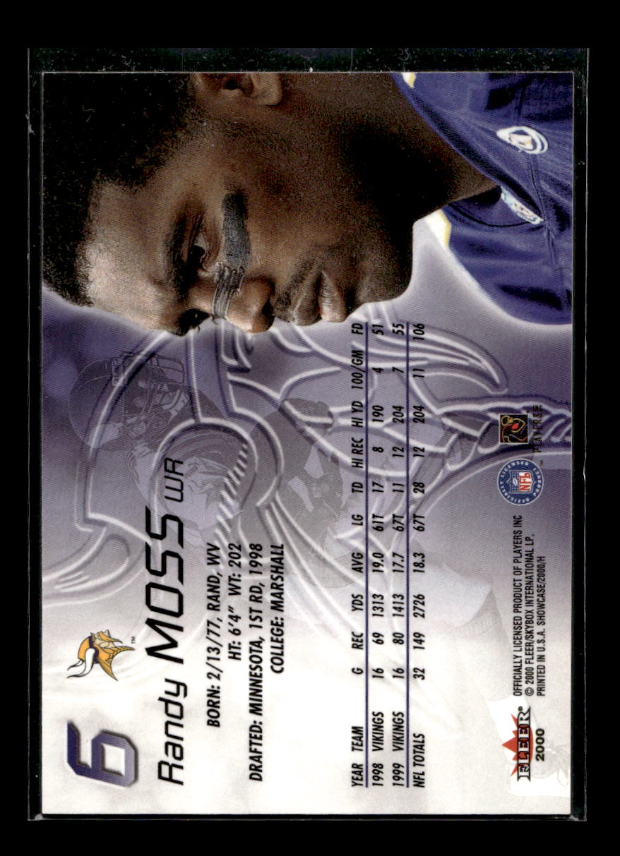2000 Fleer Showcase Randy Moss #6 (Minnesota Vikings)