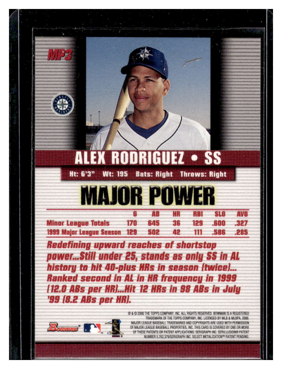 2000 Bowman "Major Power" #MP3 Alex Rodriguez (Seattle Mariners)