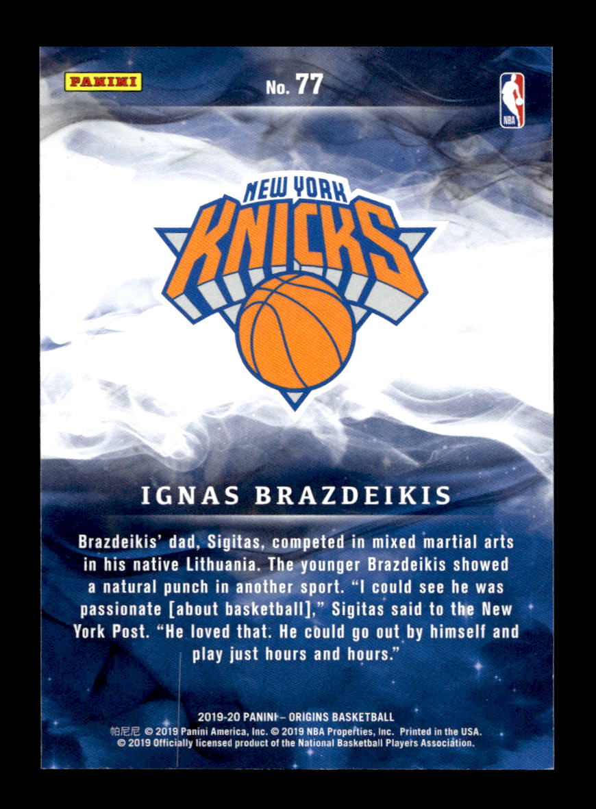2019-20 Panini Origins #77 Ignas Brazdeikis Rookie (New York Knicks)