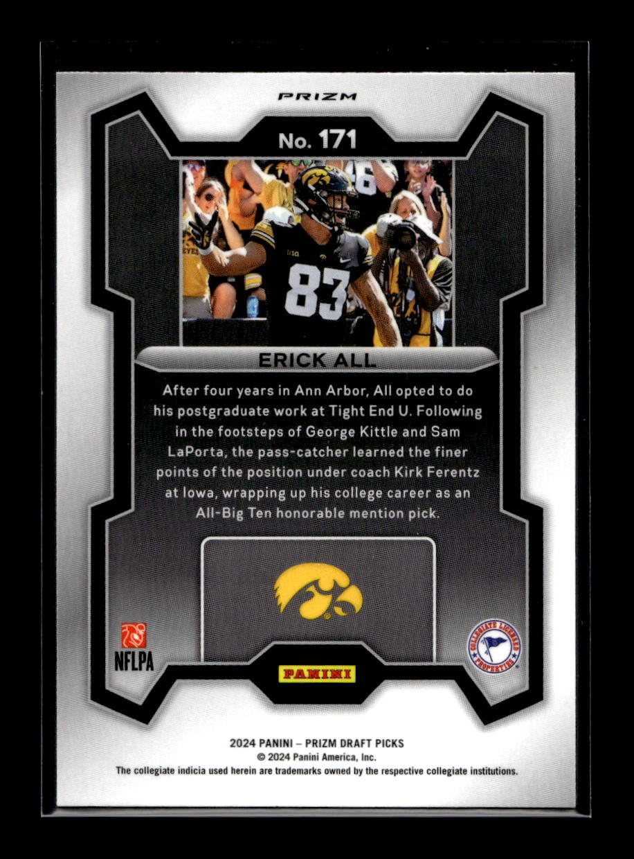 2024 Panini Prizm Draft Picks Prizms Red Ice Rookie #171 Erick All